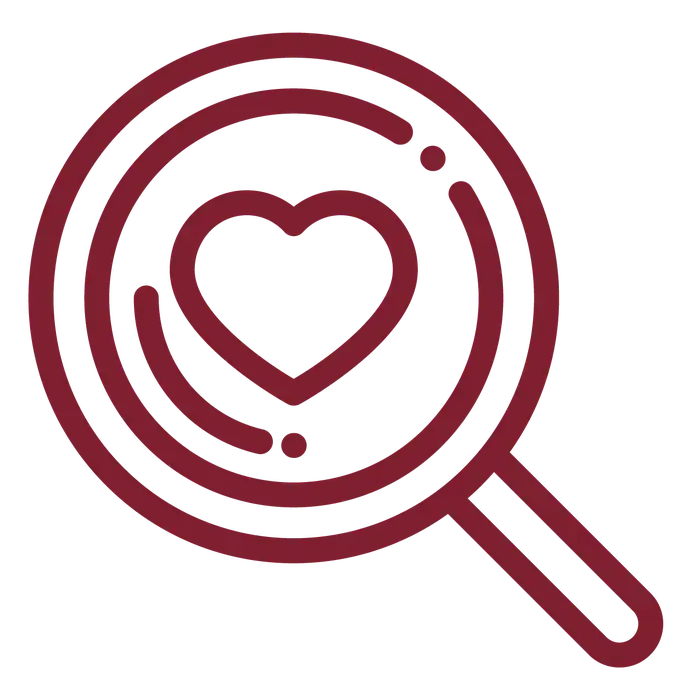 Search icon for discovering mature matches on MilfFinder
